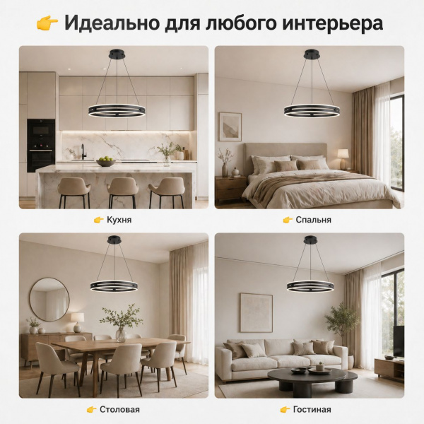 Светодиодная подвесная люстра ATERA в стиле хайтек